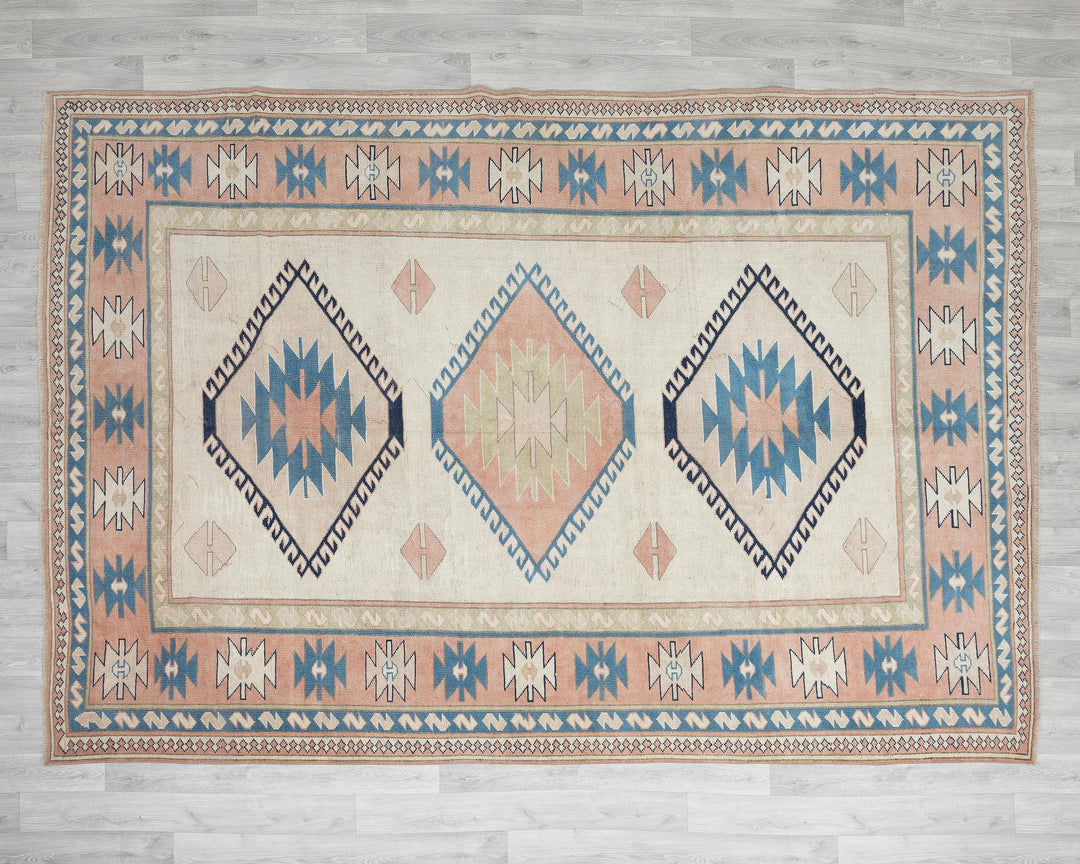 Neutral Oushak Rug 7' 1" x 9' 11" | No. VR57328