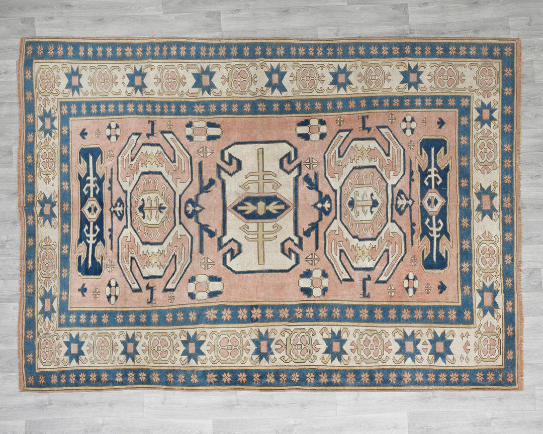 Neutral Oushak Rug 6' 7" x 8' 6" | No. VR16161