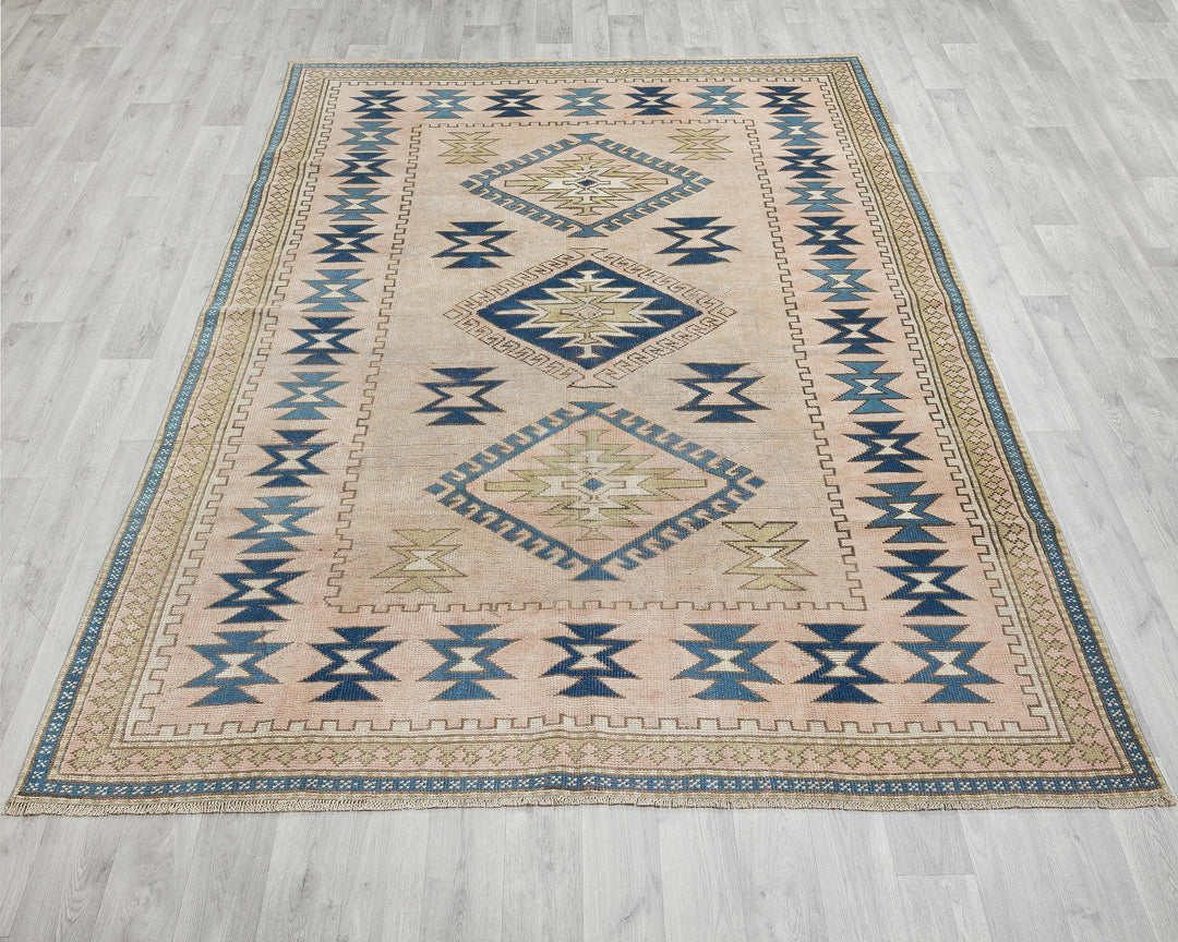 Beige Oushak Rug 6' 2" x 8' 1" | No. VR24156
