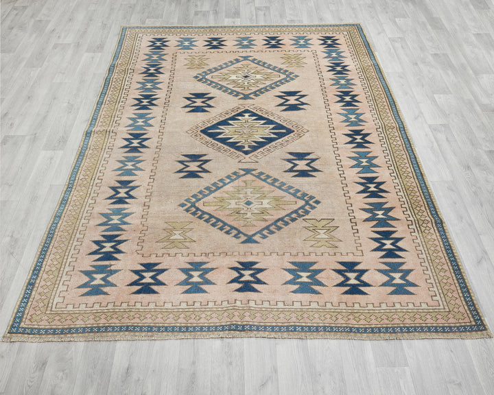 Beige Oushak Rug 6' 2" x 8' 1" | No. VR24156