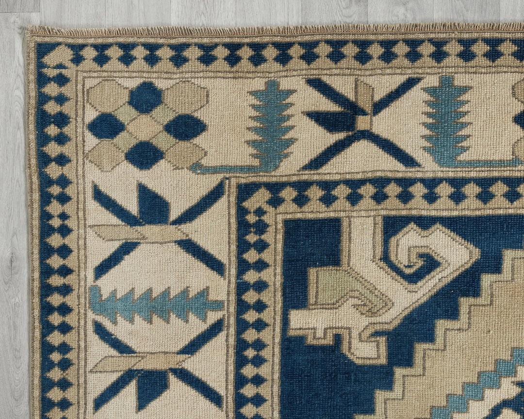 Blue Oushak Rug 6' 11" x 11' | No. VR67874