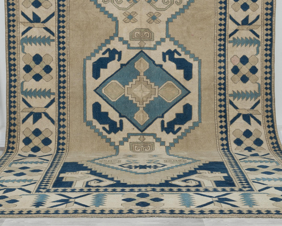 Blue Oushak Rug 6' 11" x 11' | No. VR67874