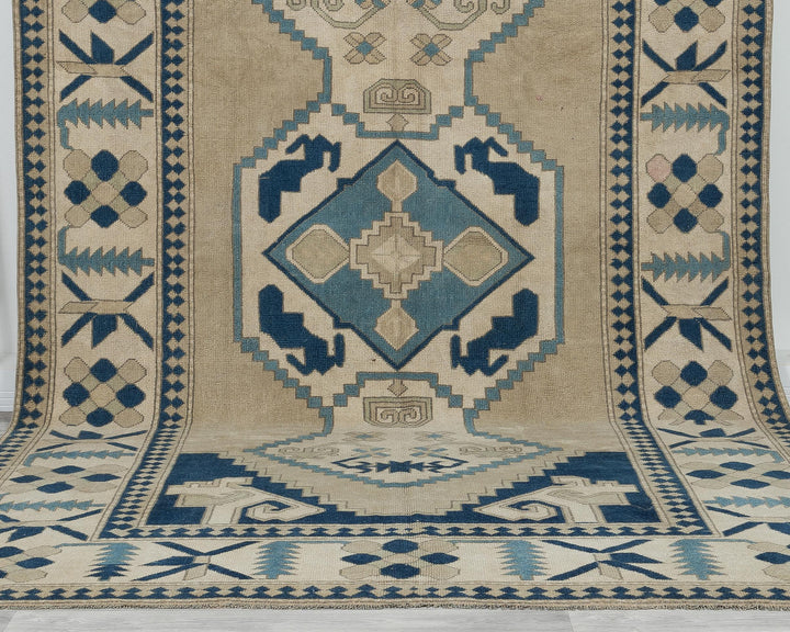 Blue Oushak Rug 6' 11" x 11' | No. VR67874