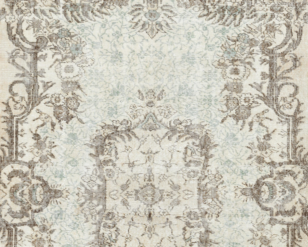 Beige Oushak Rug 5' 7" x 8' 4" | No. VR20048