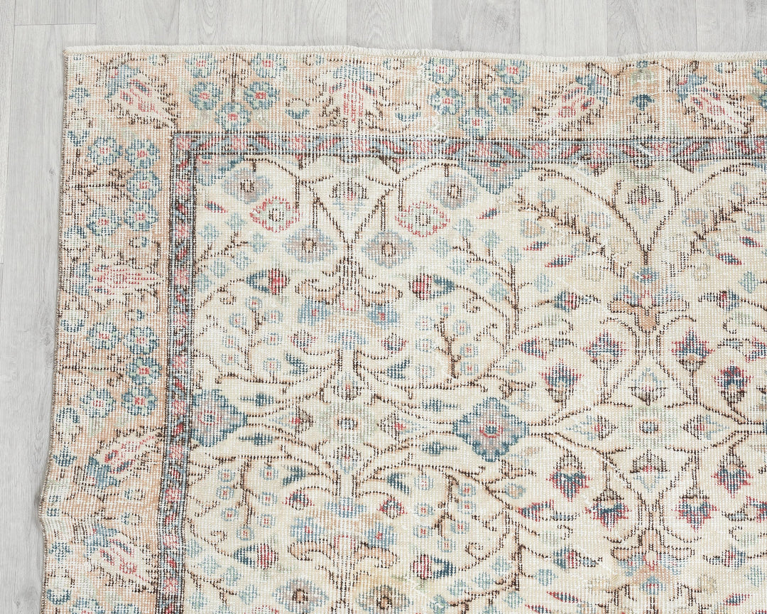 Beige Oushak Rug 5' 2" x 9' | No. VR69627