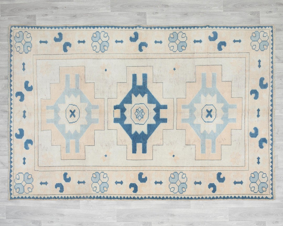 Beige Oushak Rug 5' 7" x 7' 10" | No. VR11602