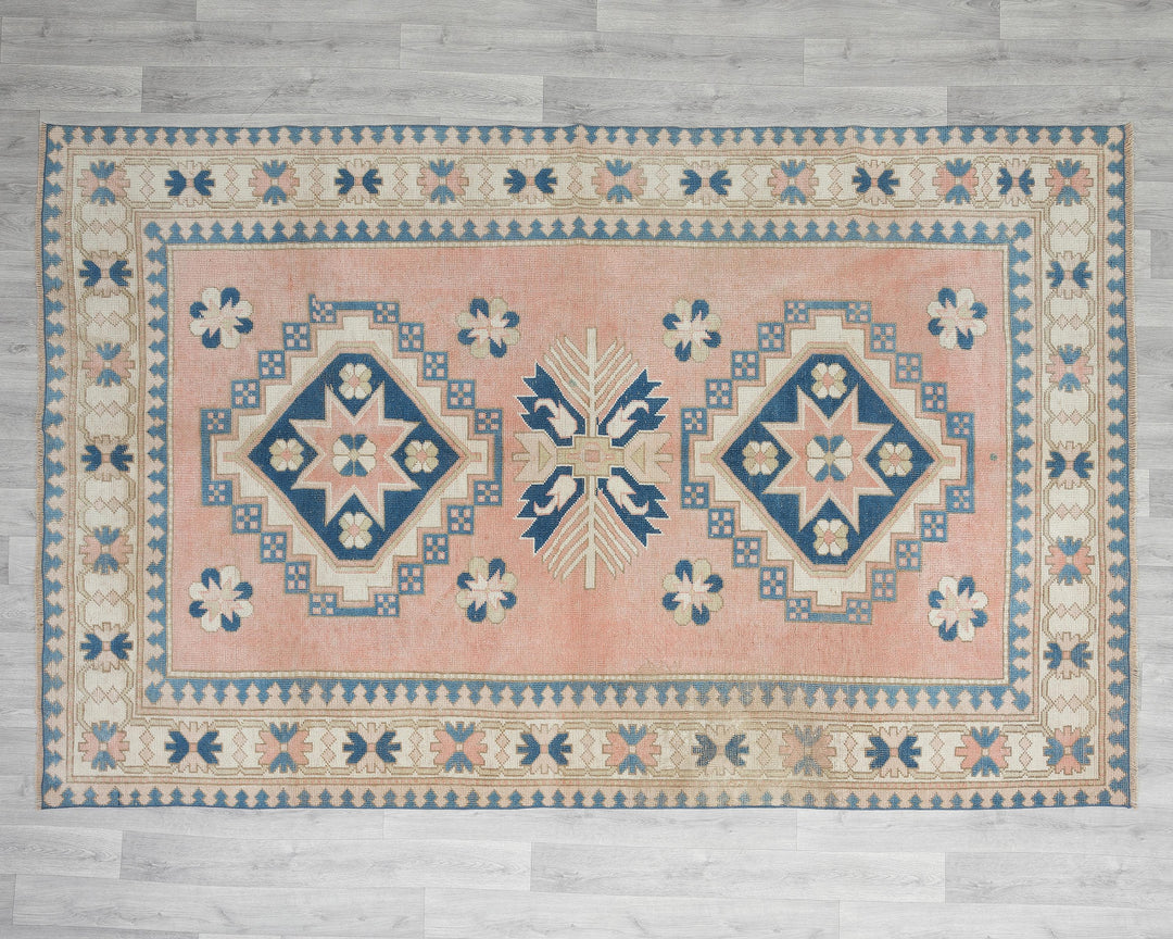 Pink Oushak Rug 8' 8" x 5' 10" | No. VR99774