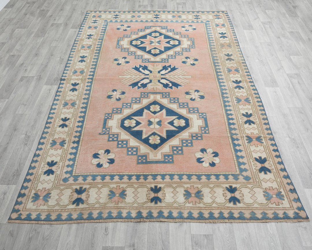 Pink Oushak Rug 8' 8" x 5' 10" | No. VR99774