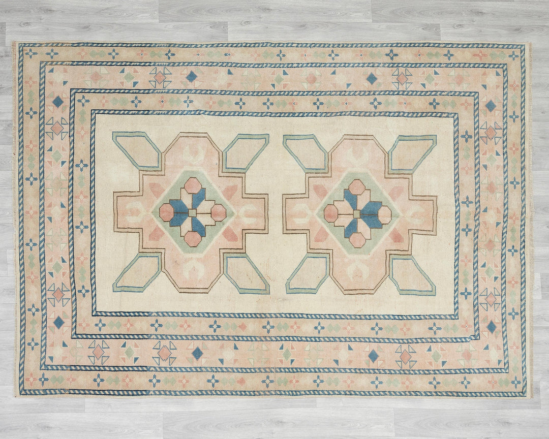 Neutral Oushak Rug 5' 8" x 7' 7" | No. VR76164