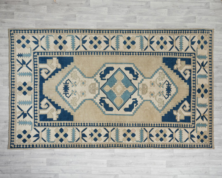 Blue Oushak Rug 6' 11" x 11' | No. VR67874