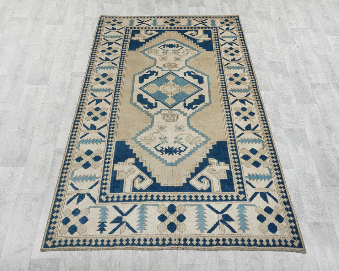 Blue Oushak Rug 6' 11" x 11' | No. VR67874