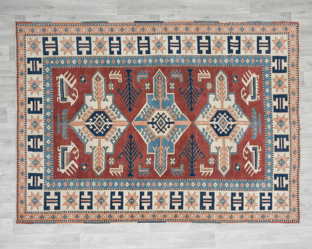 Red Oushak Rug 5' 5" x 7' | No. VR96845