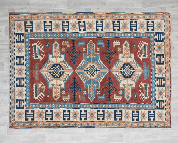 Red Oushak Rug 5' 5" x 7' | No. VR96845
