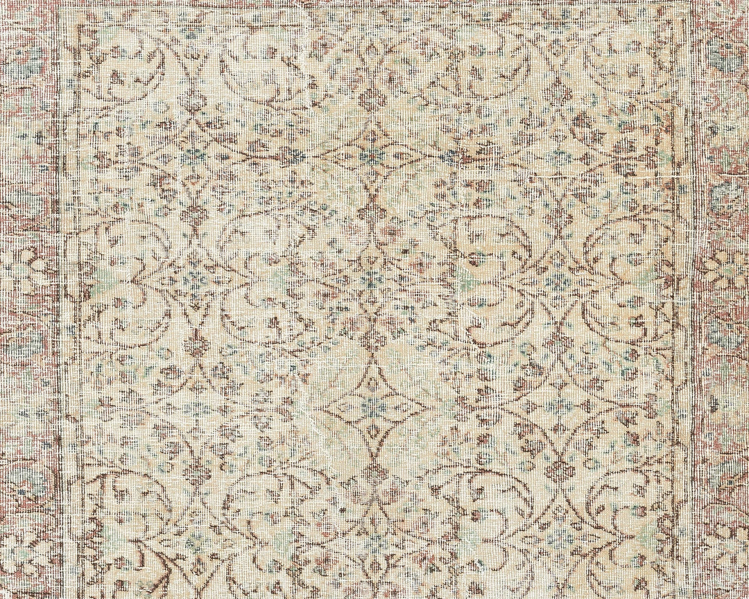 Beige Oushak Rug 9' 1" x 4' 5" | No. VR81054
