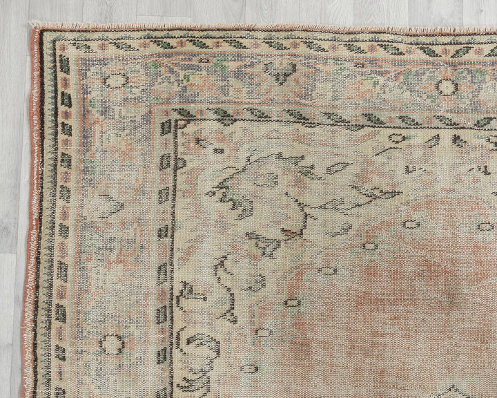 Beige Oushak Rug 6' 1" x 9' 8" | No. VR54070