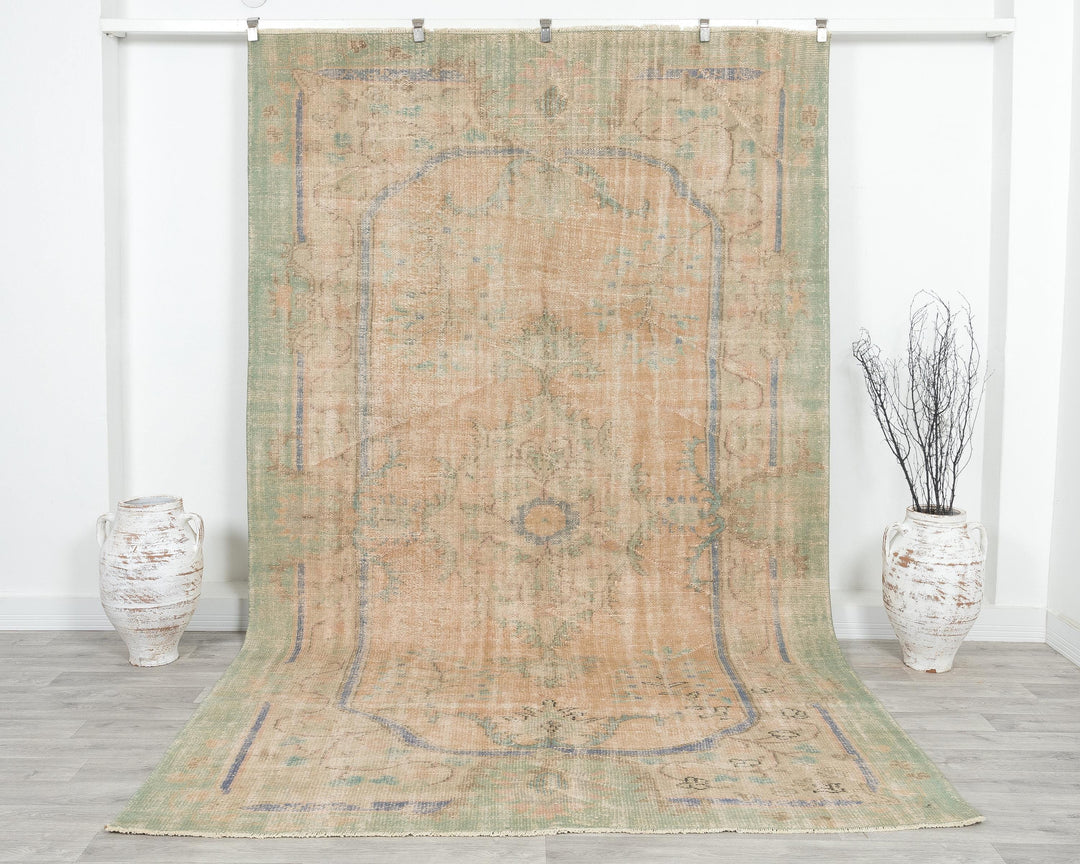 Faded Oushak Rug 6' 6" x 10' 10" | No. VR61624