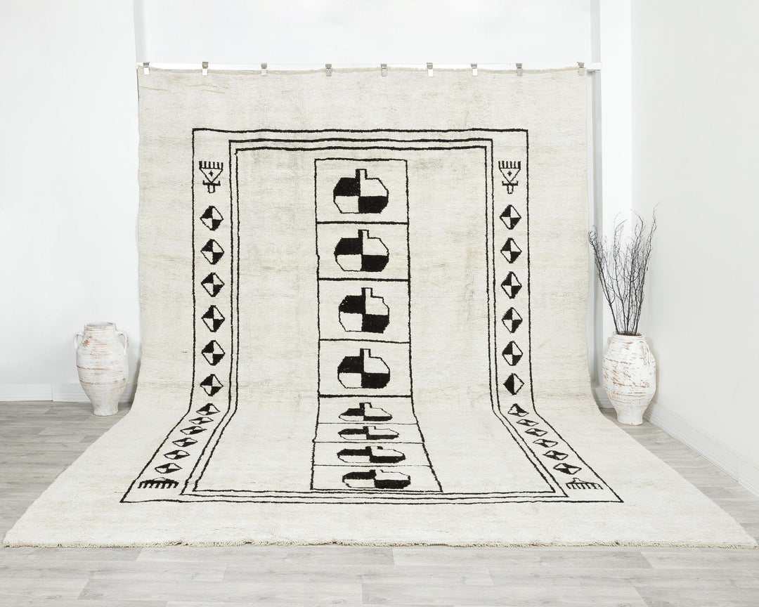 White Vintage Turkish Rug 10' 2" x 12' 4" | No. VR76768