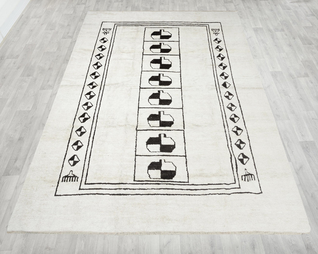 White Vintage Turkish Rug 10' 2" x 12' 4" | No. VR76768