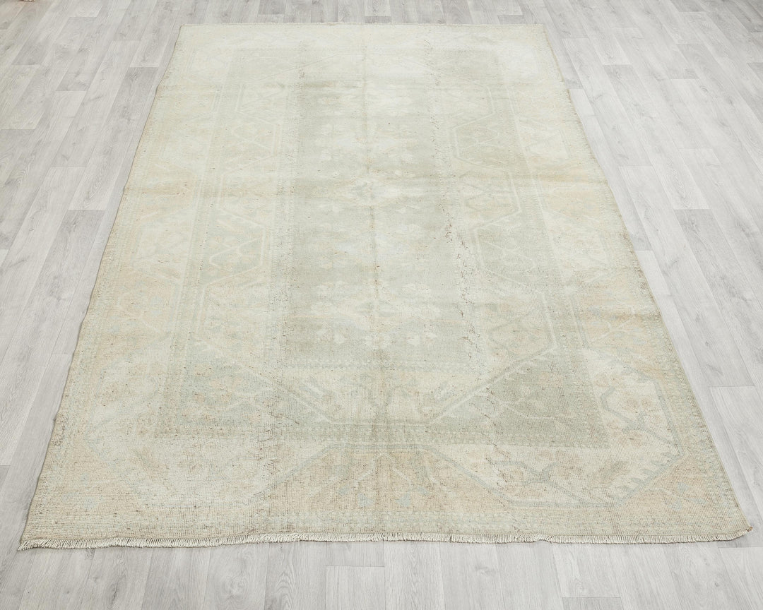 Beige Oushak Rug 5' 5" x 9' 6" | No. VR98399