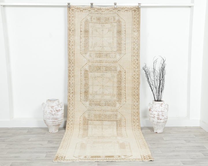 Beige Runner Rug 3' 11" x 10' 8" | No. VR30318