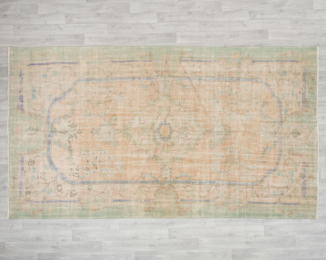 Faded Oushak Rug 6' 6" x 10' 10" | No. VR61624