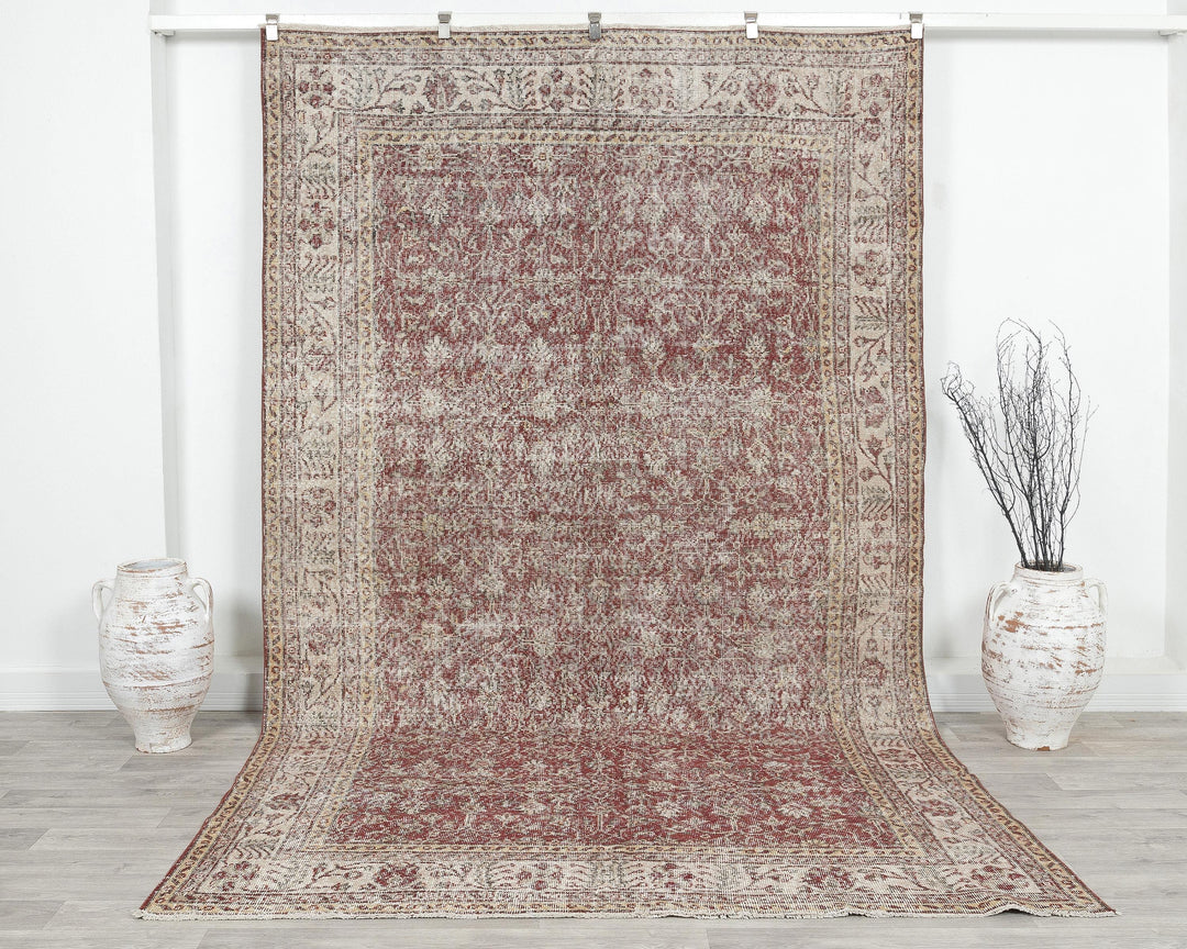 Neutral Oushak Rug 6' 6" x 10' 6" | No. VR56689