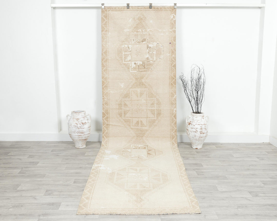 Beige Runner Rug 3' 7" x 12' 1" | No. VR35358