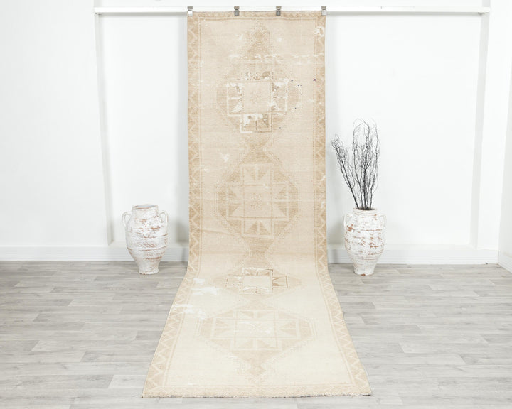 Beige Runner Rug 3' 7" x 12' 1" | No. VR35358