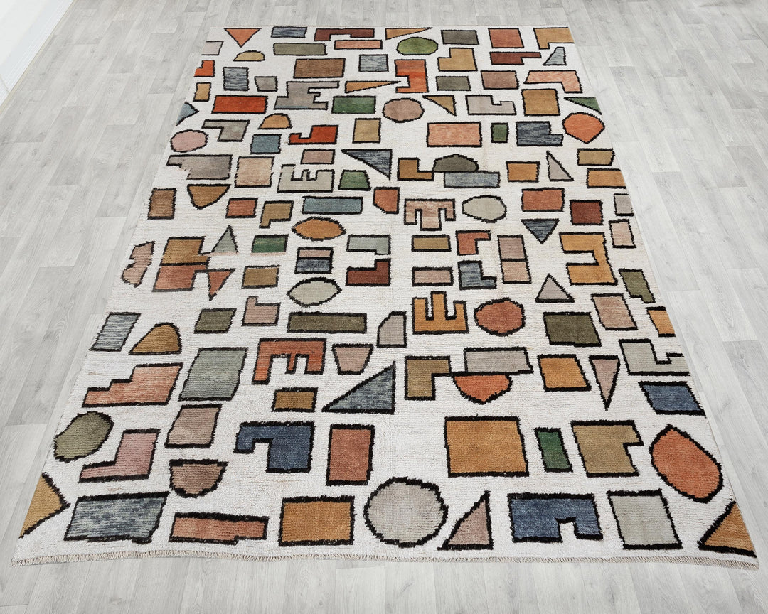 White Vintage Turkish Rug 9' 5" x 12' 6" | No. VR57381