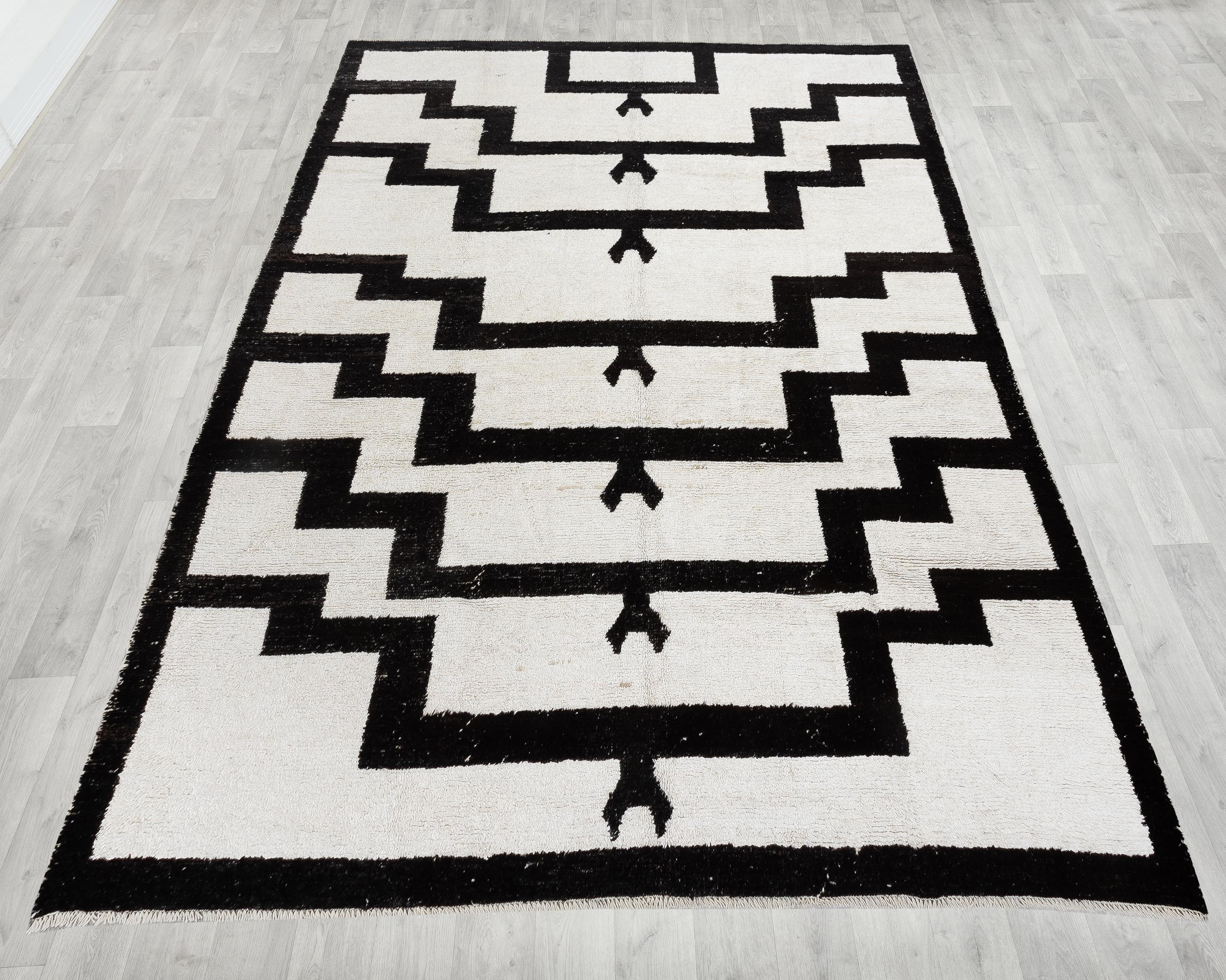 Black Turkish Vintage Rug 9' 5