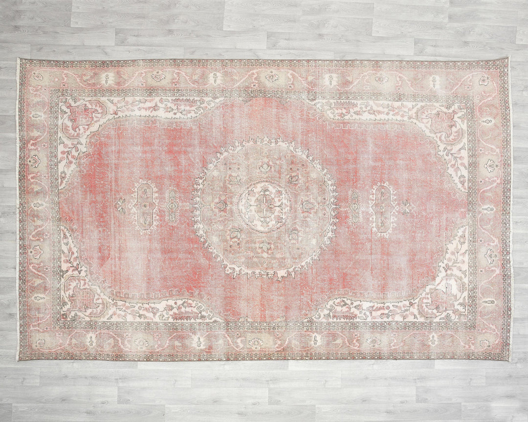 Pink Oushak Rug 6' 11" x 10' 10" | No. VR87300