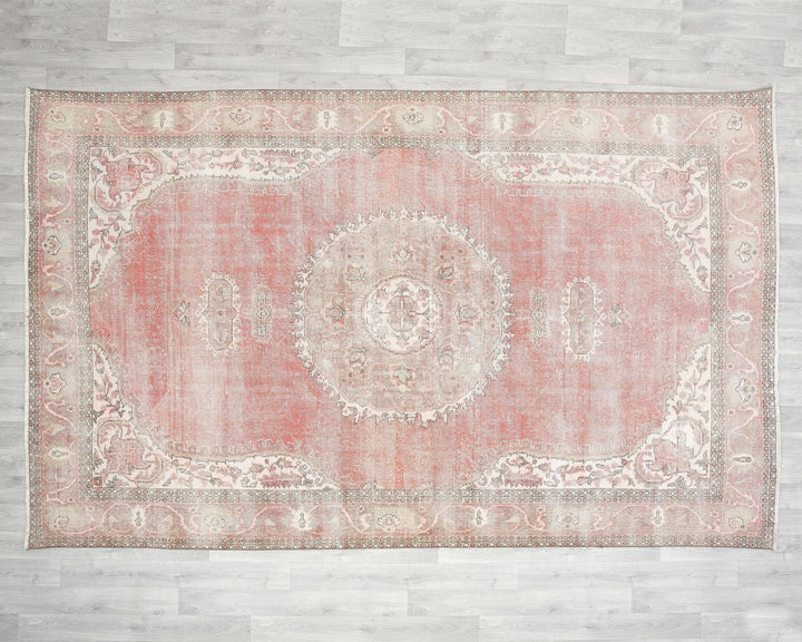 Pink Oushak Rug 6' 11" x 10' 10" | No. VR87300