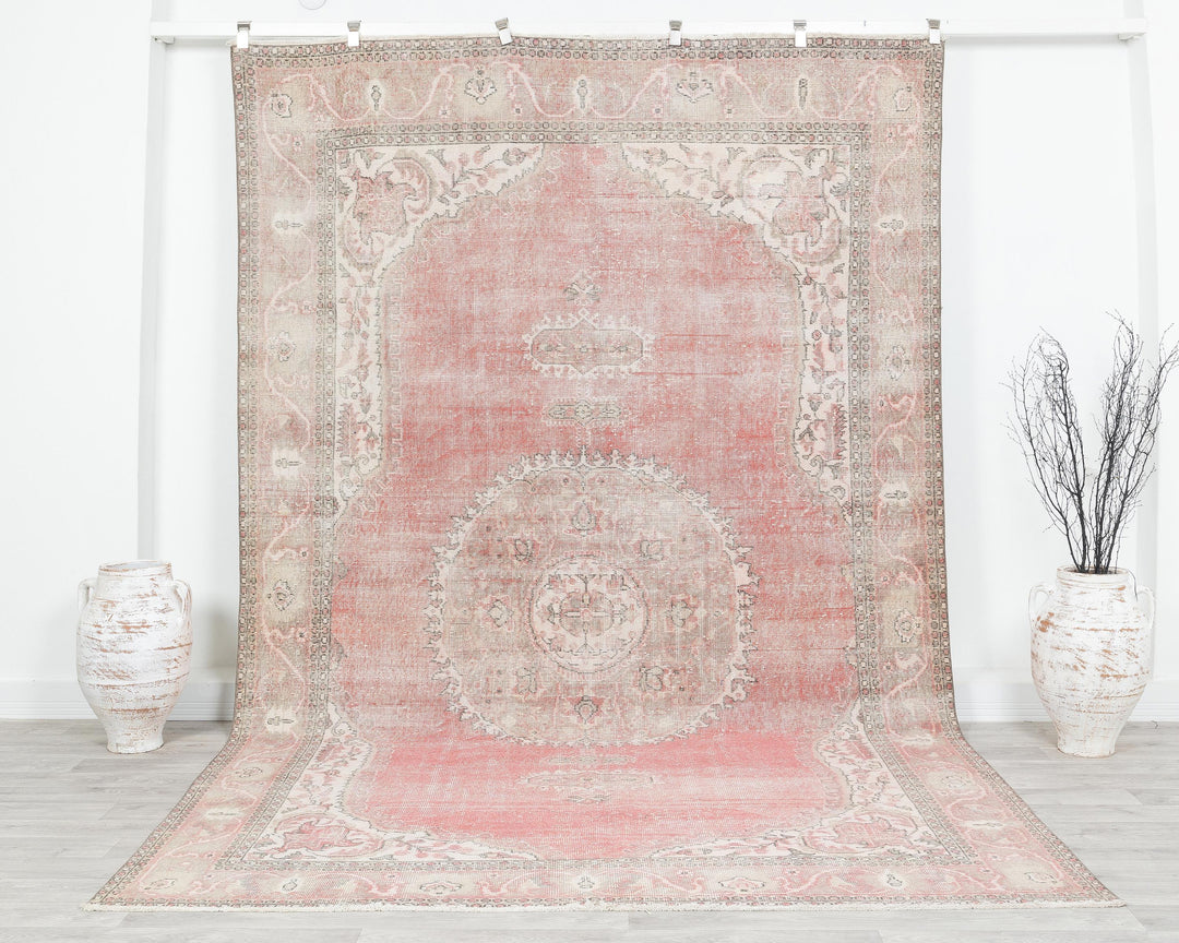 Pink Oushak Rug 6' 11" x 10' 10" | No. VR87300