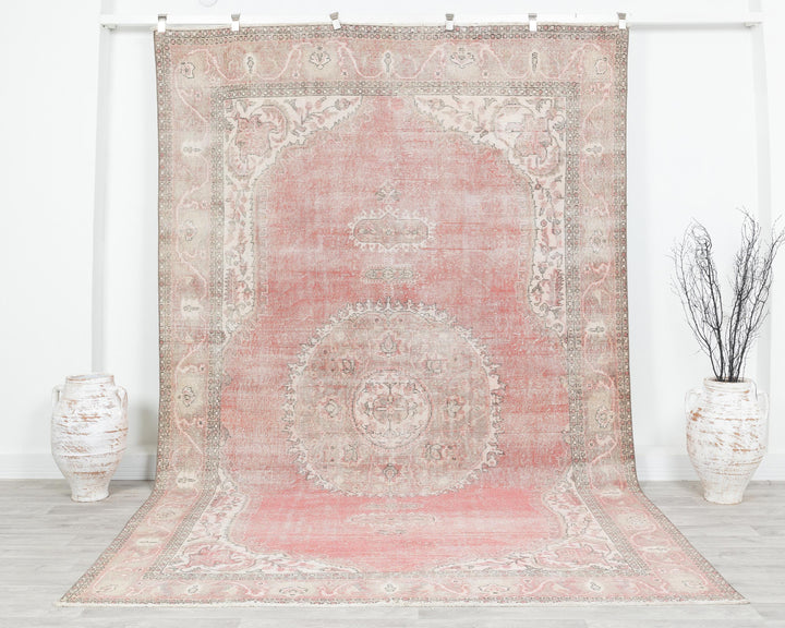 Pink Oushak Rug 6' 11" x 10' 10" | No. VR87300