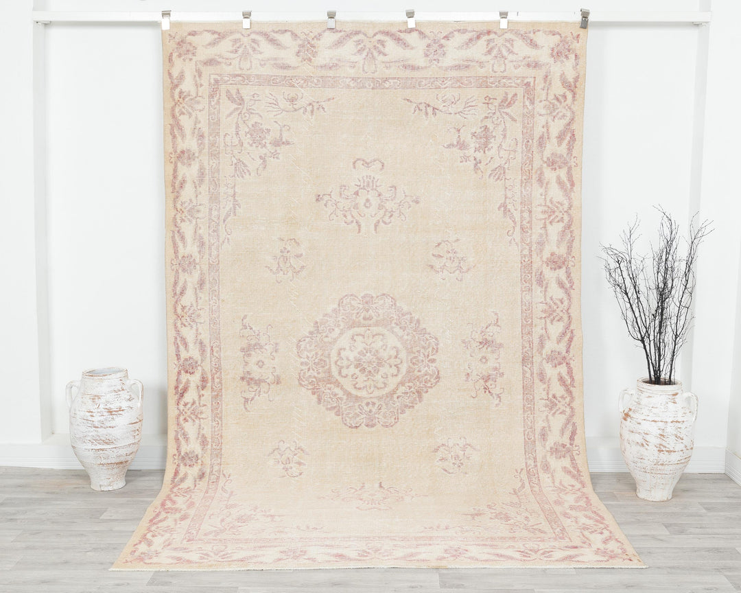 Pink Oushak Rug 6' 5" x 9' 8" | No. VR28439