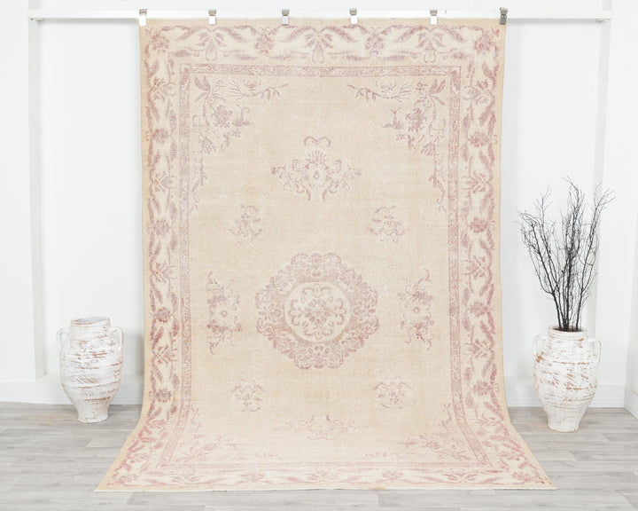 Pink Oushak Rug 6' 5" x 9' 8" | No. VR28439