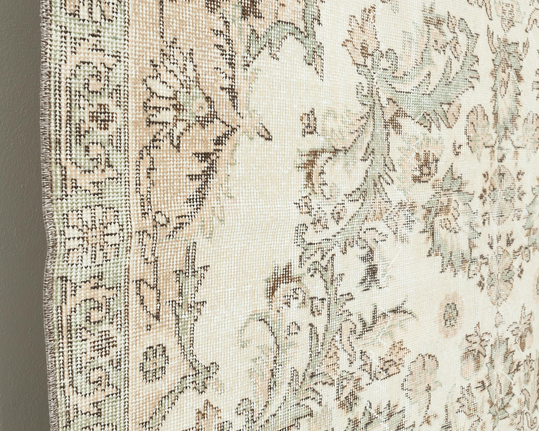 Beige Oushak Rug 6' 4" x 10' 1" | No. VR22339