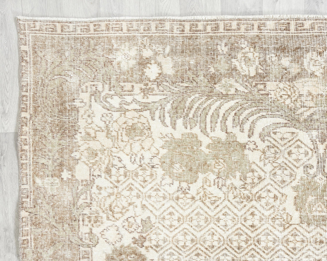Neutral Oushak Rug 6' 5" x 10' 6" | No. VR54590