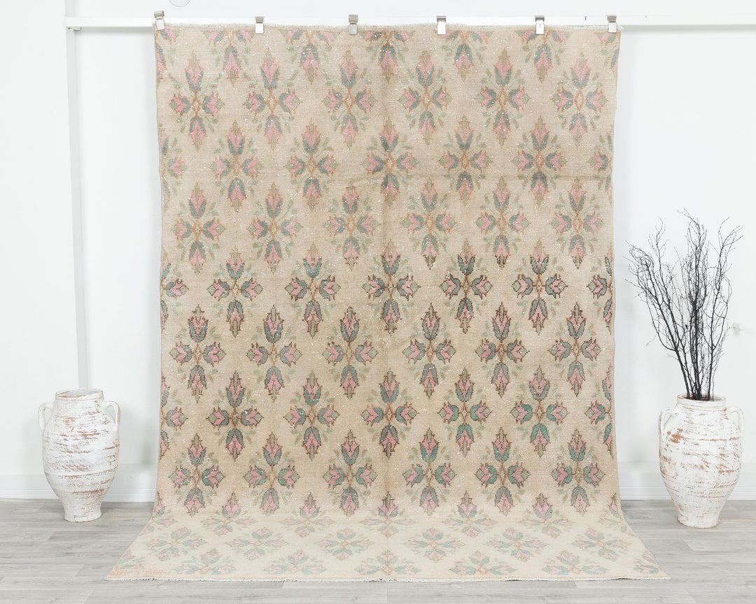 Faded Oushak Rug 6' 5" x 9' 1" | No. VR58505