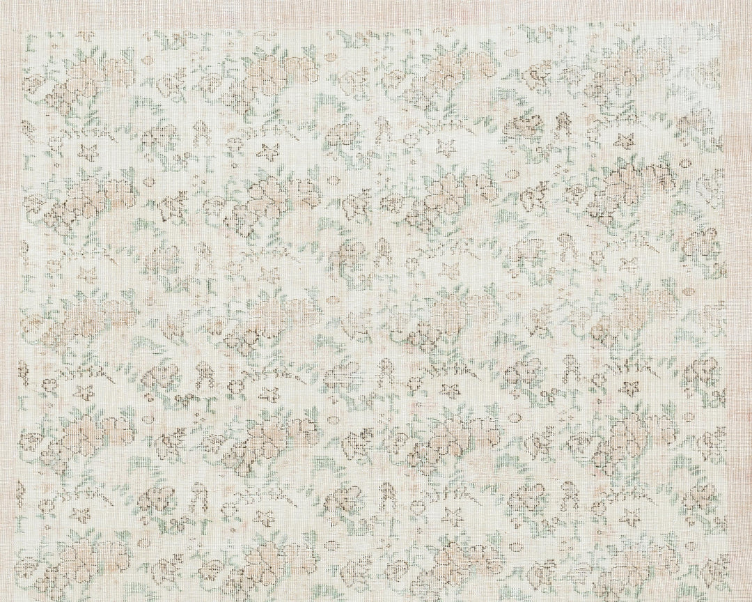 Beige Oushak Rug 6' 5" x 10' 7" | No. VR72891