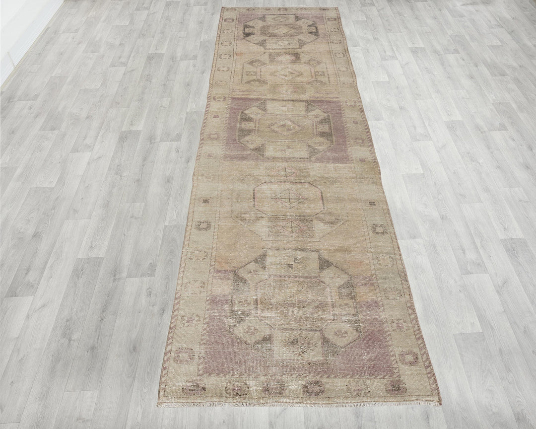 Beige Runner Rug 3' 7" x 12' 8" | No. VR15654