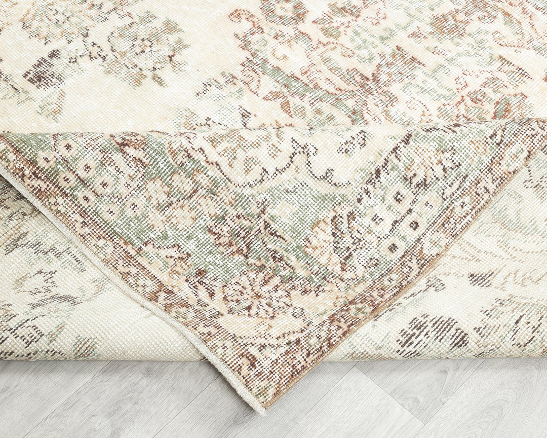 Beige Oushak Rug 5' 10" x 9' | No. VR61218