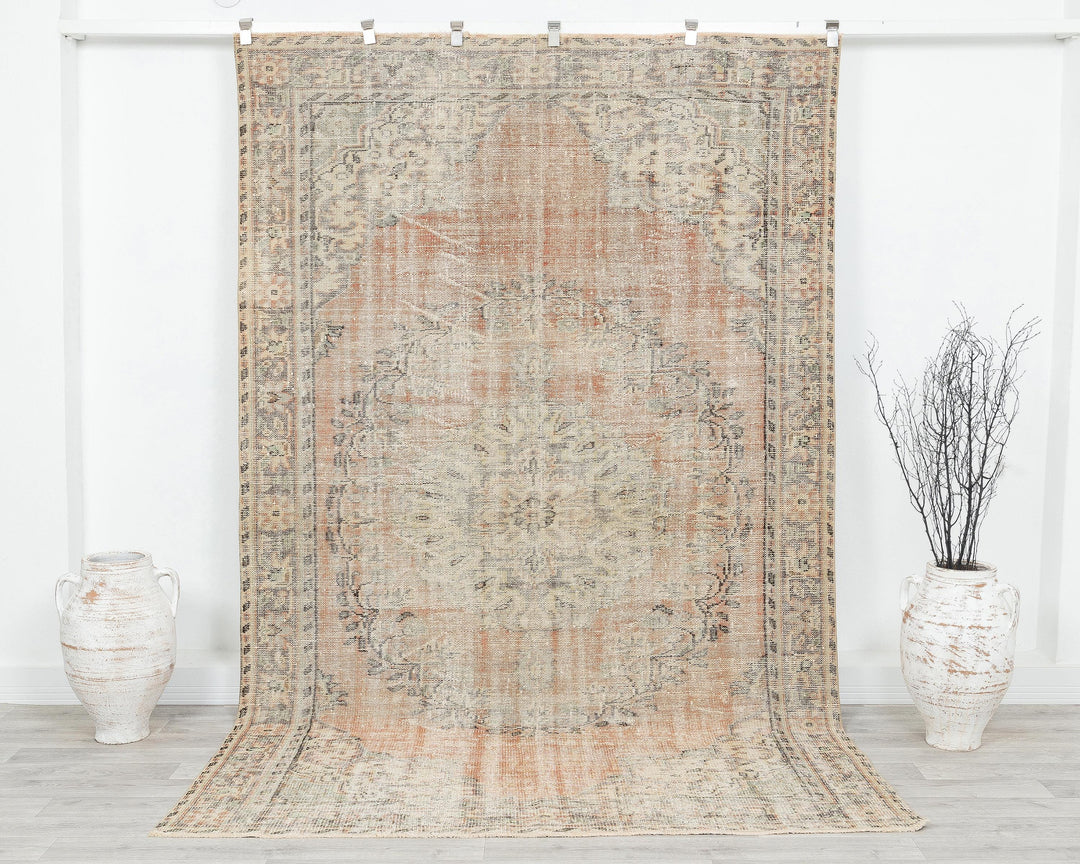 Faded Oushak Rug 5' 11" x 9' 5" | No. VR77804