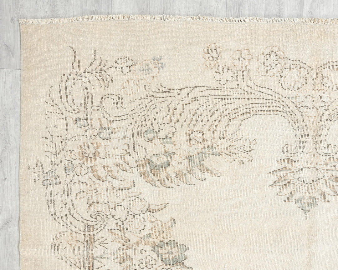 Ivory Oushak Rug 6' 2" x 10' 4" | No. VR20204