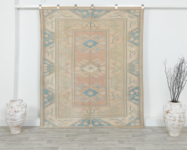 Faded Oushak Rug 6' 11" x 5' 11" | No. VR36354