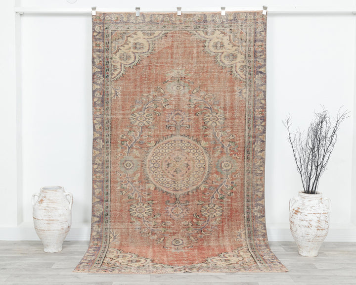 Orange Oushak Rug 5' 1" x 6' 7" | No. VR65249