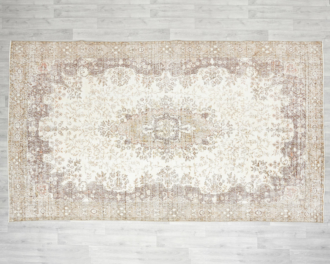 Beige Oushak Rug 10' 8" x 6' 5" | No. VR67063