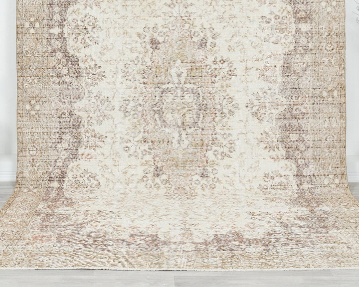 Beige Oushak Rug 10' 8" x 6' 5" | No. VR67063
