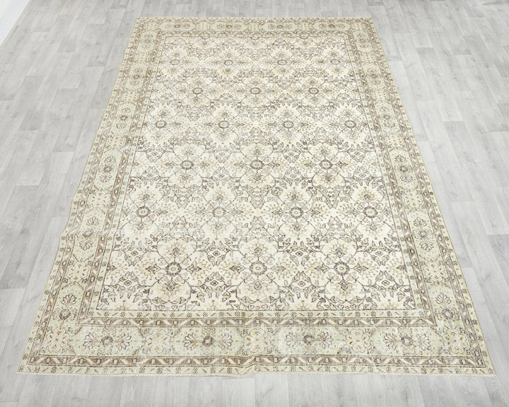 Beige Oushak Rug 10' 2" x 7' 1" | No. VR20238