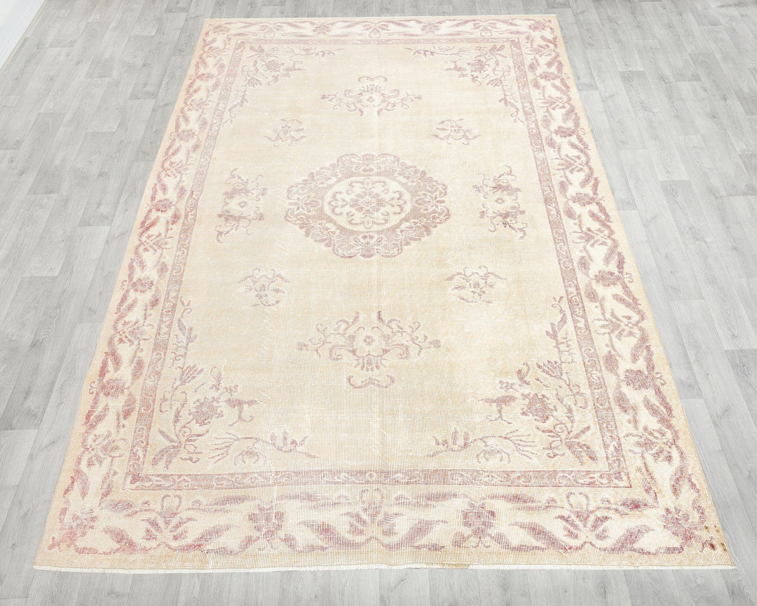 Pink Oushak Rug 6' 5" x 9' 8" | No. VR28439
